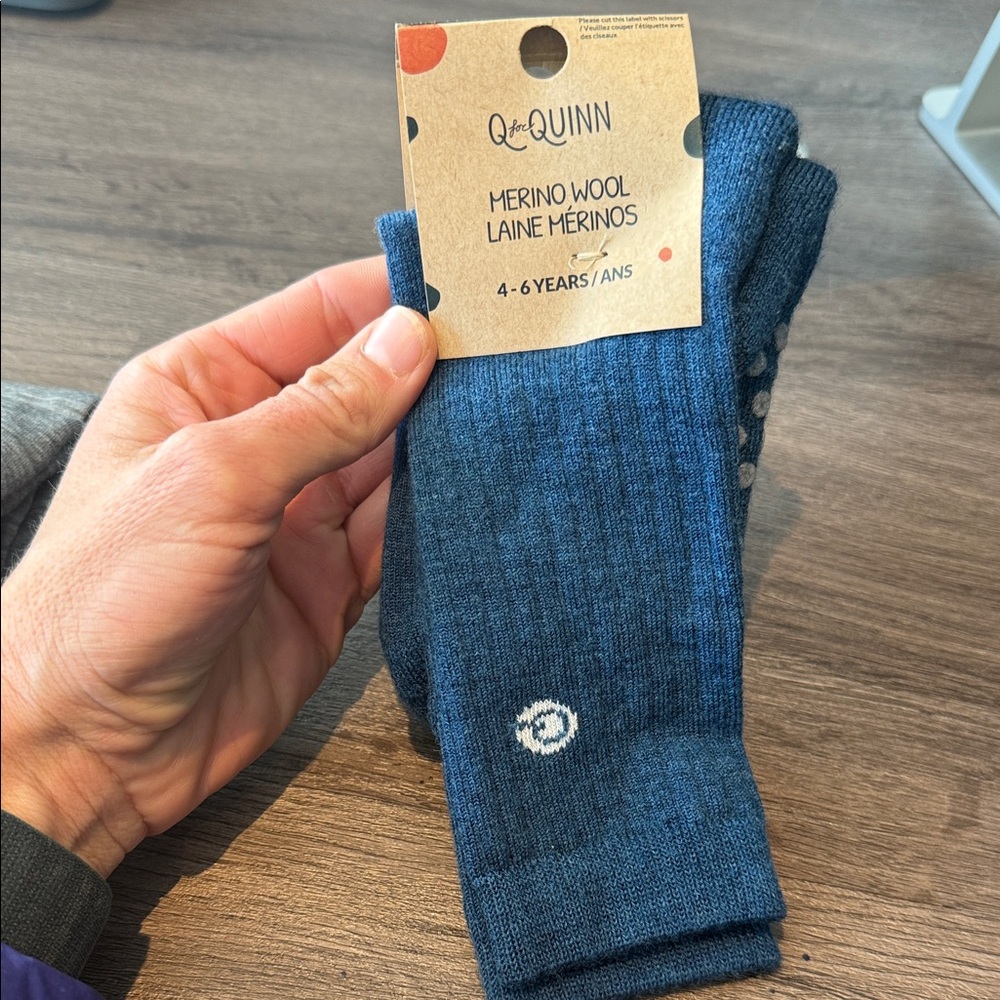 Quinn Navy Merino Wool Casual Socks